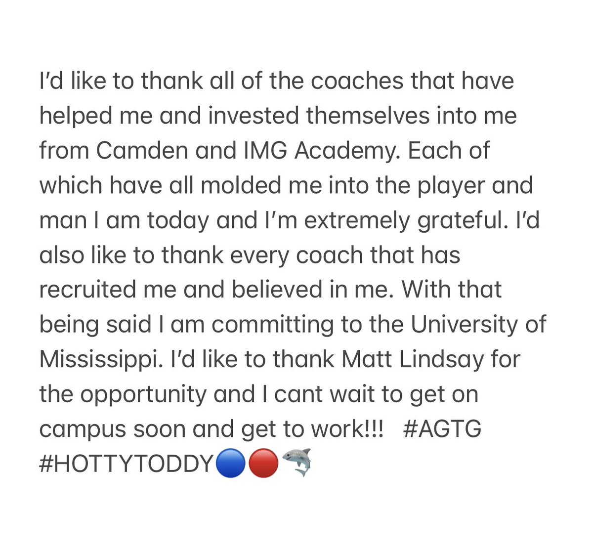 COMMITTED!! 🔵🔴🦈 @MattLindseyFB