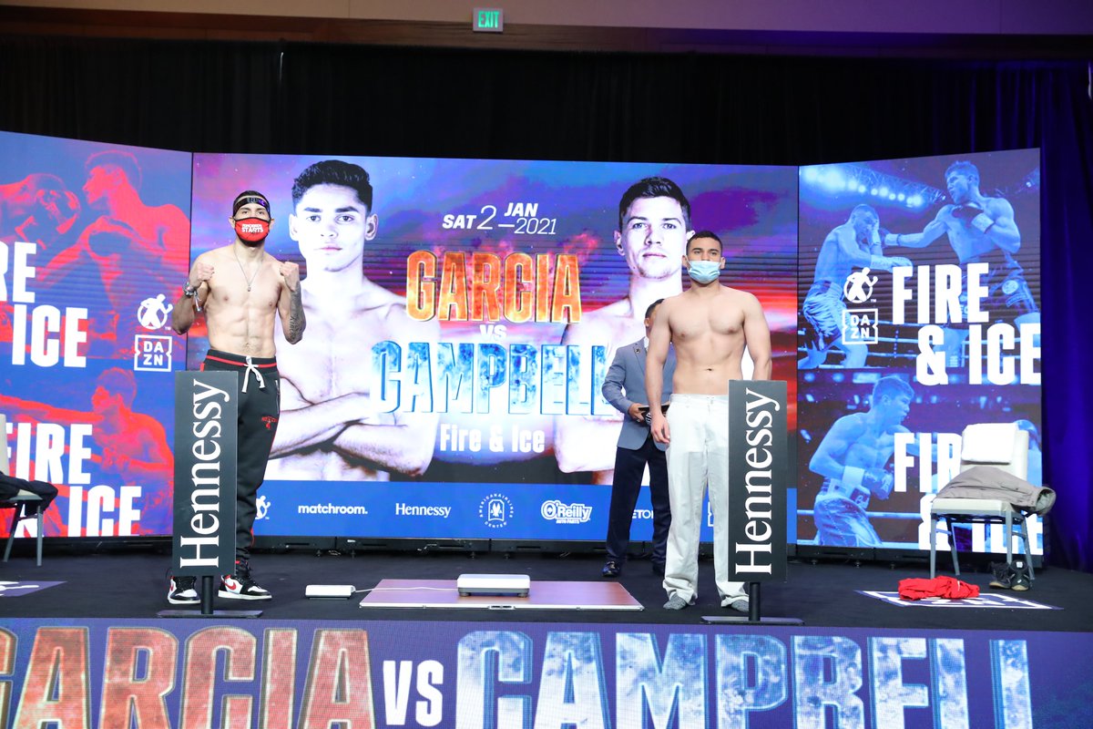 GoldenBoyBoxing's tweet photo. .@AlexRincon95 : 155.4 lbs
Sergio Gonzalez: 155.8 lbs https://t.co/rrBaw6Ig9x
