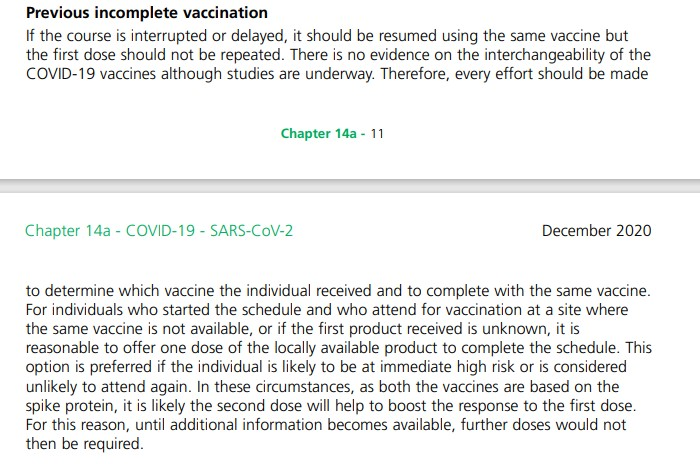 Yall need to calm the fuck down. The sensationalist reporting of the contingency plans set in place by the MHRA for vaccine second dose isn't the standard plan. It's there for a very small number of people for whom the 2nd dose is not completed properly.