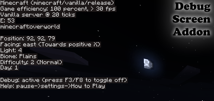 MCPEDL's tweet image. Java Debug Screen Addon - Updated! - mcpedl.com/java-debug-scr… - By @LukasPAH