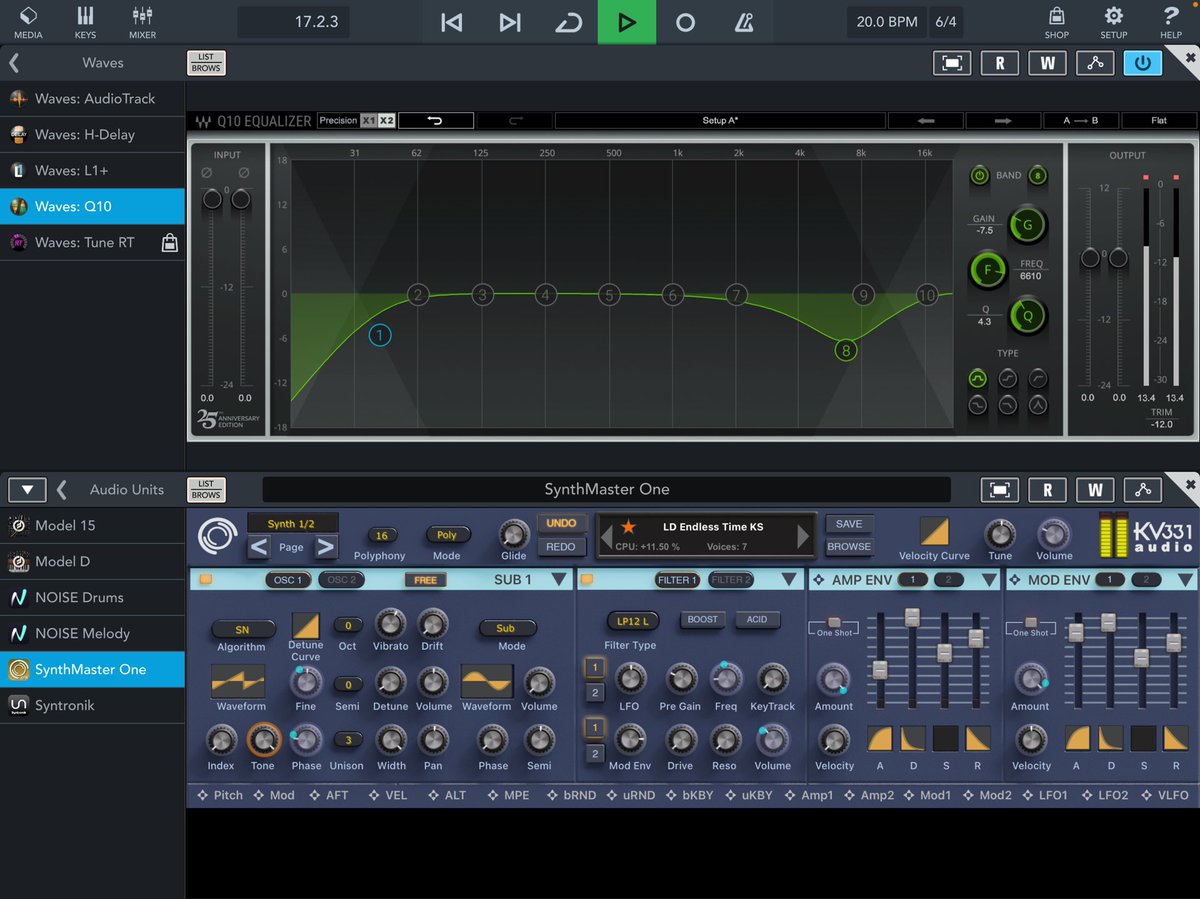 TheRealRussLong's tweet photo. Mixing on my iPad with Cubasis 3 and Waves plugins = mobile sonic bliss! #WavesAudio #Steinberg https://t.co/5DeXiEXO88