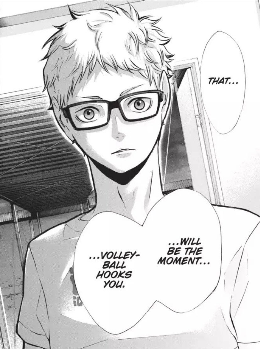 At this point Bokuto ends up giving him probably the most important piece of insight thus far. I think this is what marks the first true change in Tsukki’s mindset, and from this point forward we see him actively try to improve and work on his weaknesses as a player.