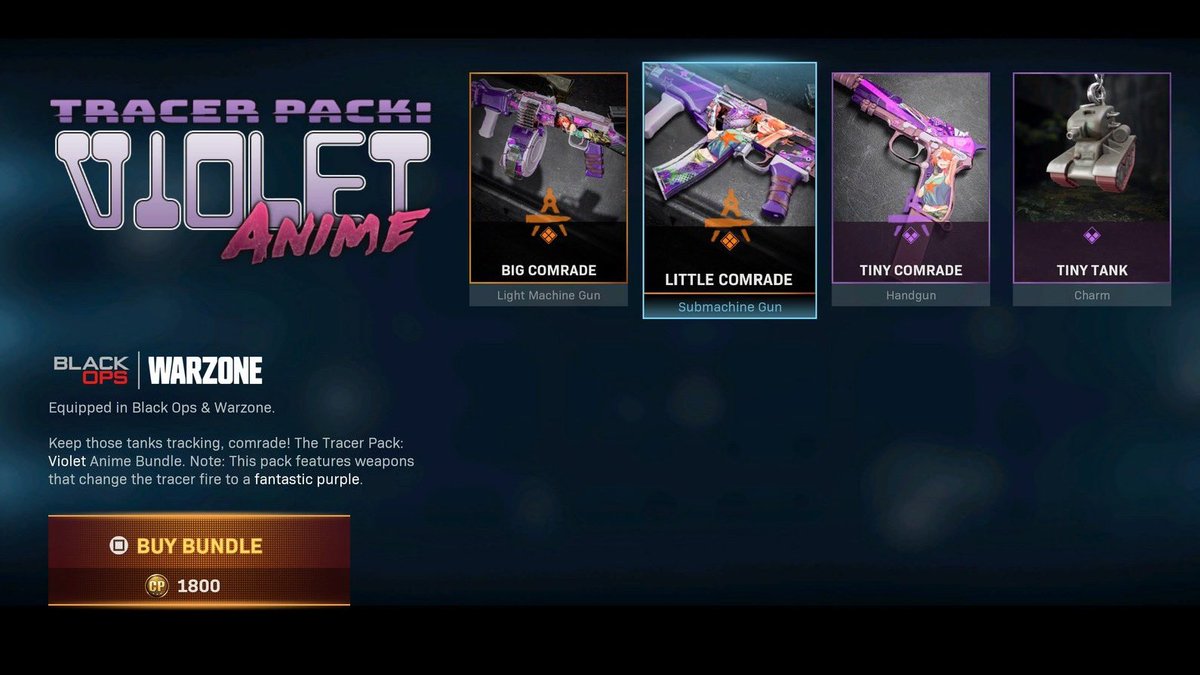 Tracer Pack Violet Anime Release Date Check Which Items Are In This Cod Mw Bundle And What They Cost
