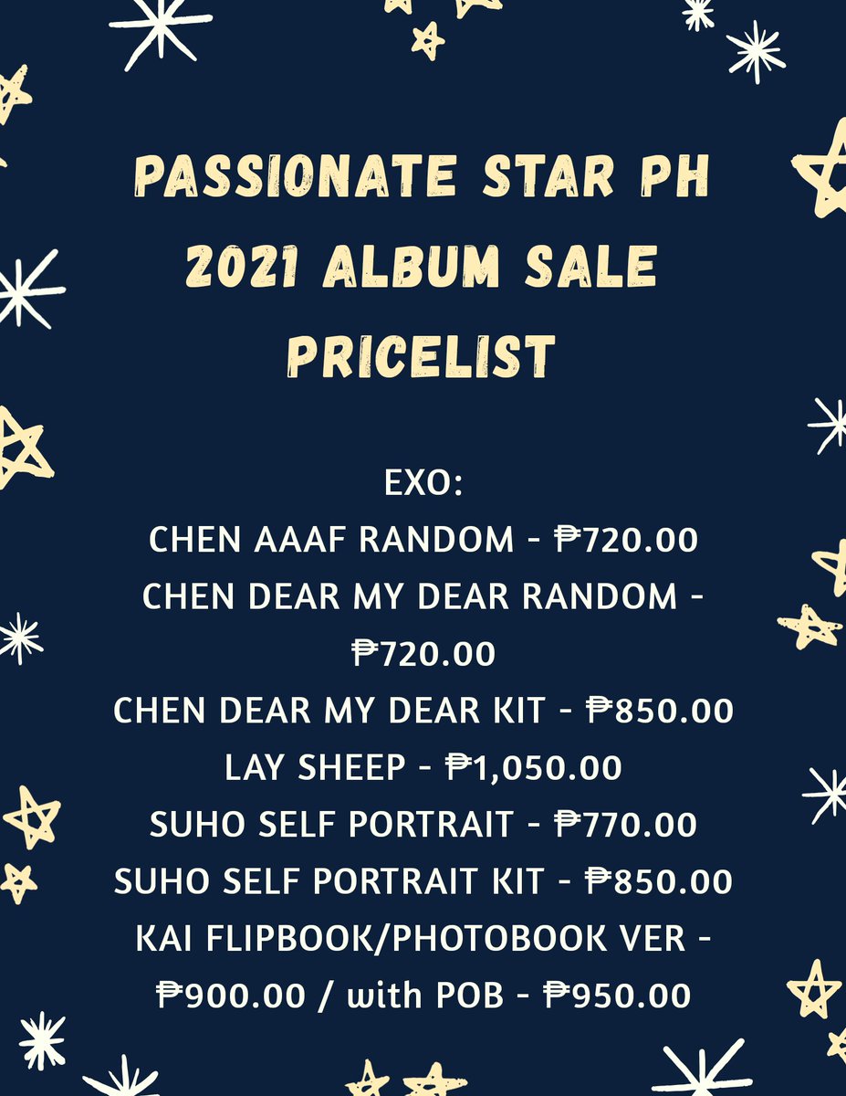 JMkcollections's tweet photo. #PSPH_GO | WTS | LFB | PH ONLY | Help RT

✨ 2021 ALBUM SALE ✨ 

𝐄𝐗𝐎 𝐒𝐄𝐀𝐋𝐄𝐃 𝐏𝐑𝐄𝐎𝐑𝐃𝐄𝐑 𝐀𝐋𝐁𝐔𝐌𝐒

✨ No POB (unless stated otherwise)
✨ Price range: ₱650-1,950
✨ Normal ETA
✨ DOO &amp; DOP: 01-21-21
✨ with Freebies

Order Form: https://t.co/nMSgf2xQqZ https://t.co/hkmxw5cITZ