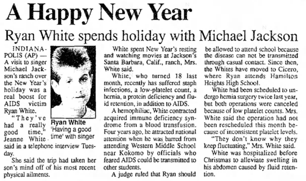 MJJRepository's tweet photo. Here's to a prosperous and happy new year, #MJFam. 🥂

31 years ago MJ hosted Ryan White at Neverland over the New Year holiday to help take his mind away from the increased suffering Ryan's ailments were causing.

One of the many families MJ cherished with all his heart. ♥ https://t.co/LDcVtqpvus