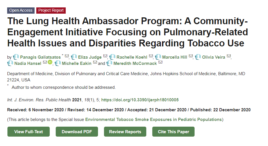 ATS_BSHSR's tweet photo. The #Lung #Health Ambassador Program: A Community-Engagement Initiative Focusing on #Pulmonary- #Related #Health #Issues and Disparities Regarding Tobacco Use #LHAP https://t.co/GfSxASlHJk https://t.co/ILxkzWnXPF