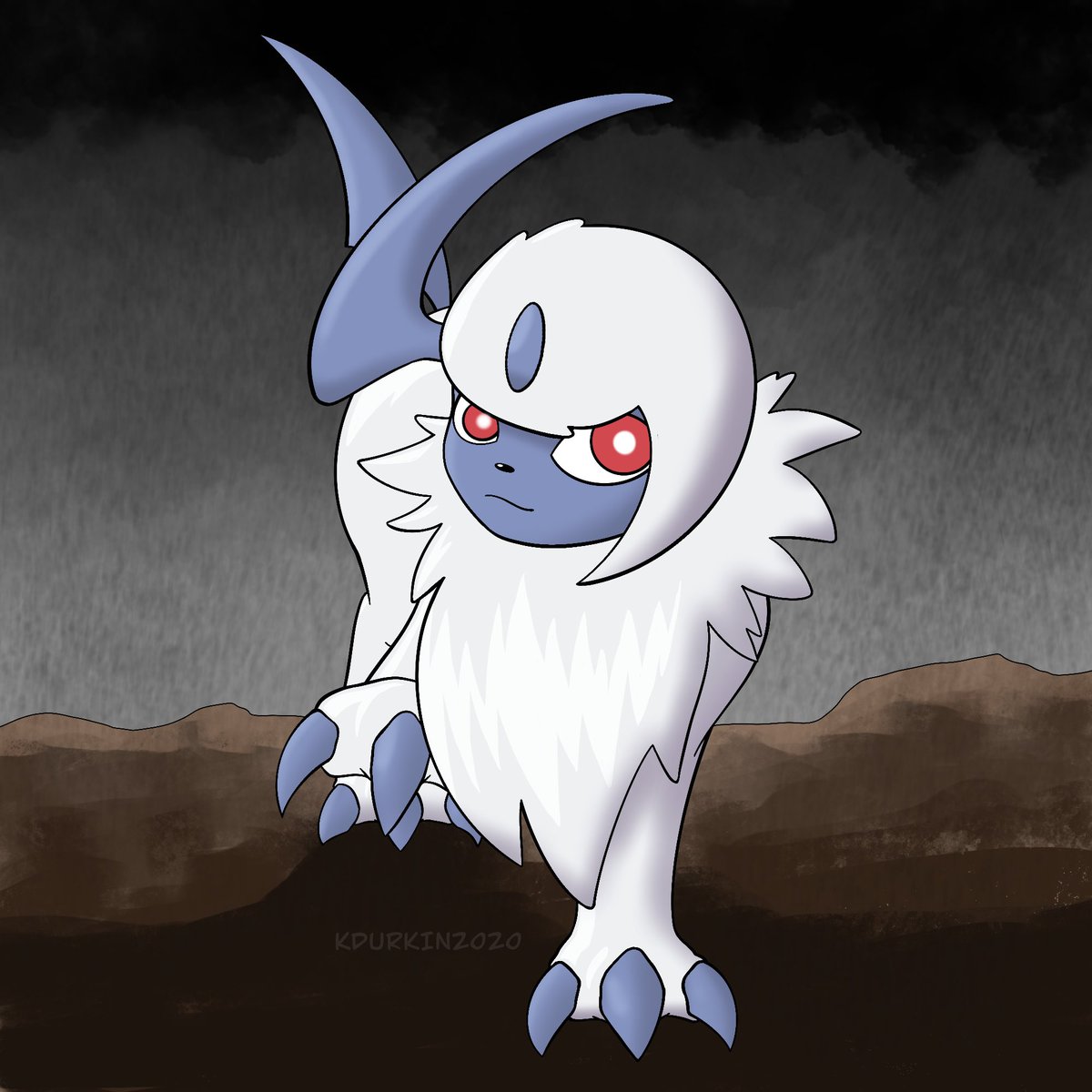 KayDrawsStuff's tweet photo. Absol! https://t.co/HBc4d1p2aV