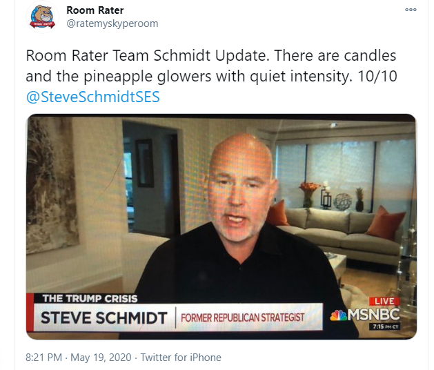 By the time Schmidt went on air that evening, the pineapple was in place behind him