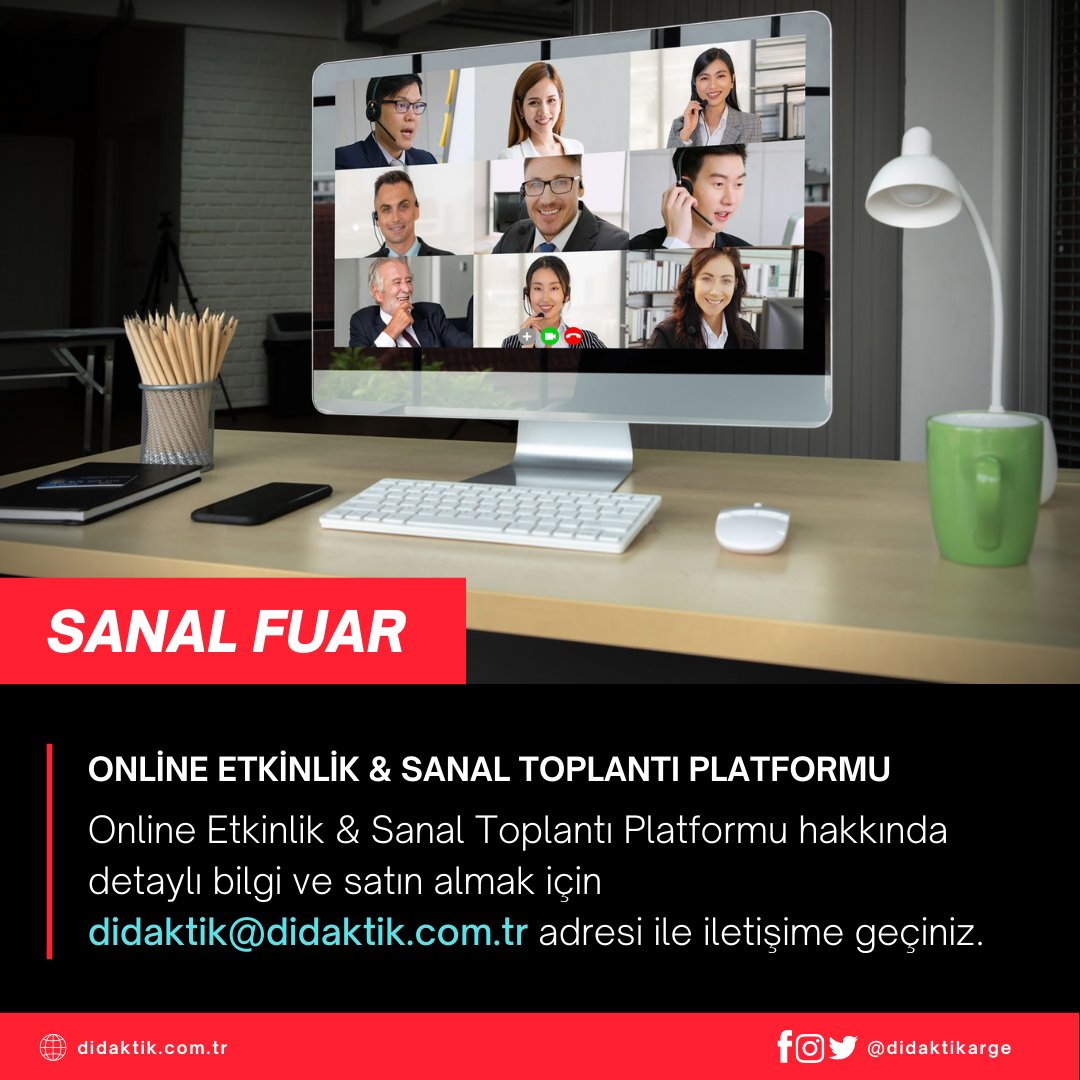 Online Etkinlik &amp; Sanal Toplantı Platformu lnkd.in/edQNVNU

Online Etkinlik &amp; Sanal Toplantı Platformu. 

#onlineetkinlik #sanalfuar #SanalToplantı #SanalEtkinlik #DidaktikARGE #didaktik #OnlineSistem