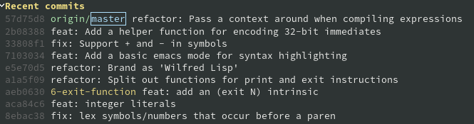 "Conventional commits" conventionalcommits.org encourages a convention of prefixing your commit messages with e.g. "fix: problem", "feat: button".

I've been playing with it, and it's really nice to easily see what features/fixes happened since the last release.