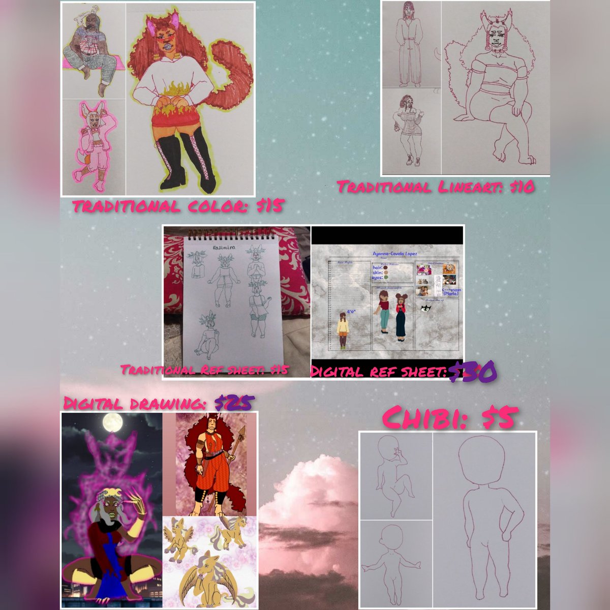 Ayveix's tweet photo. I want to try and take commissions this year

At times I feel stagnant with just my own art, so I want to do a test drive

One last thing I want to add is that if you want to include another character it is an extra $5 https://t.co/Of86IeKYfw