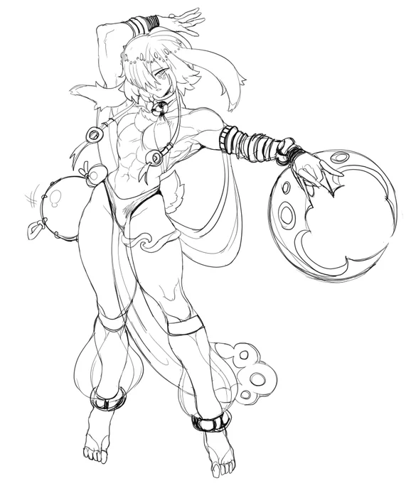 a rabbit dancer scribble I never really did anything with :x 