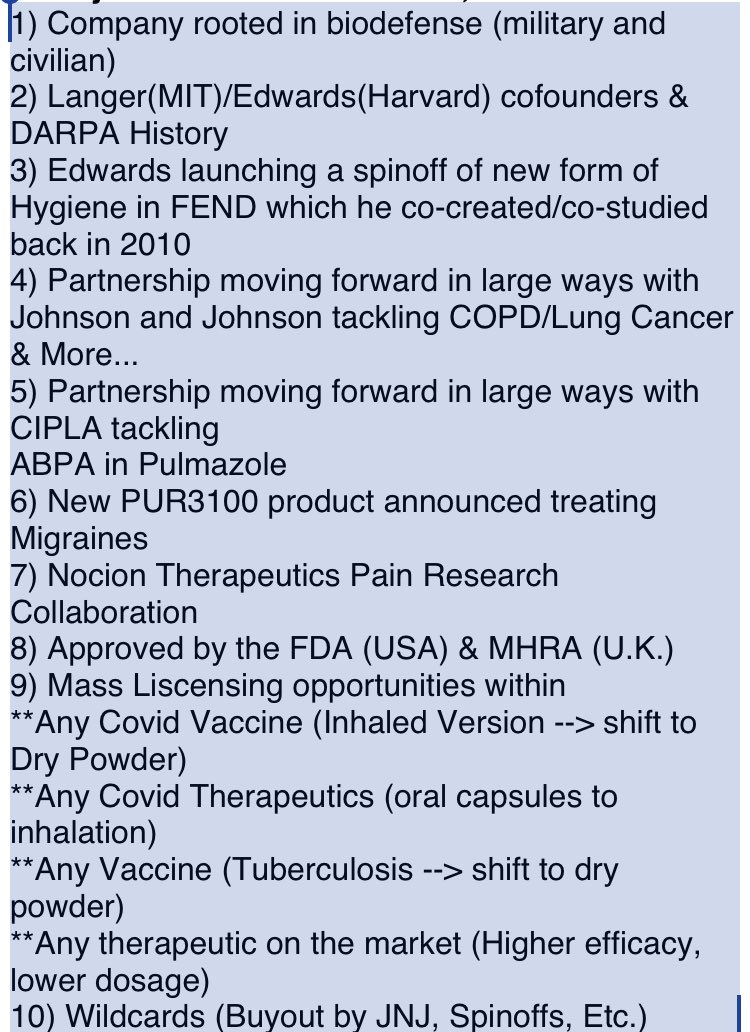 velozity_invest's tweet photo. $PULM my top runner for 2021.
PT $10 + Type C meeting with FDA in Jan 2021. #isperse #drypowder #pur1800 #pur1900 #pur3100 $JNJ #cipla https://t.co/DJTOj7wDYH