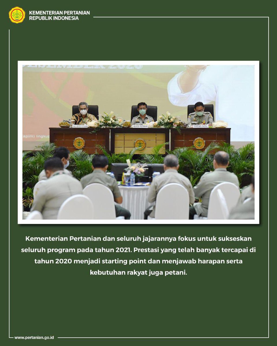 kementan's tweet photo. #Sobatani Tahun 2021 Kementan akan fokus melakukan optimalisasi program pertanian. Untuk itu Mentan @Syahrul_YL telah menetapkan 4 strategi unggulan dan program prioritas dalam mewujudkan pertanian yang Maju, Mandiri dan Modern. 

#PertanianIndonesiamaju https://t.co/kgfgn4JwsR