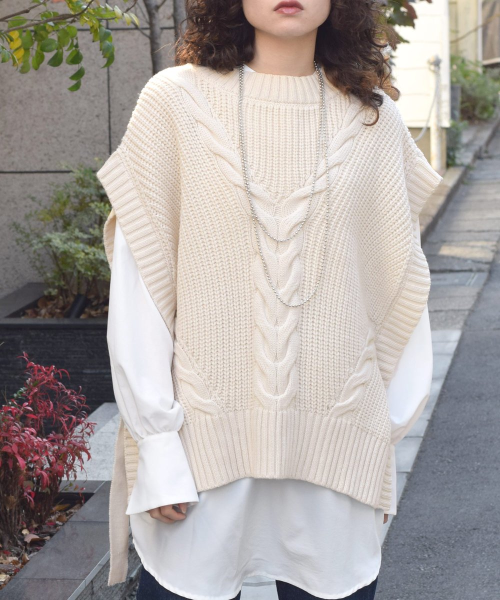 値下げ中 W Closet ダブルクローゼット ニットベスト付きシャツ ...