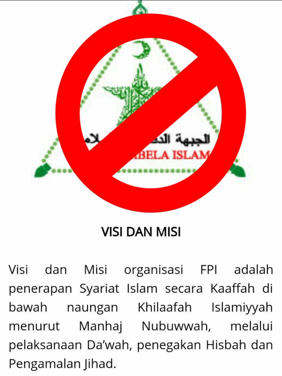 absolutia's tweet photo. Paling gampang itu bandingin visi-misi aja. Ini apa pantes hidup di Indonesia? Ada mereka sebut Pancasila? Jokowi sbtulnya udh telat banget pun melarang belatung2 FPI di sini. https://t.co/yixPaVpnMV