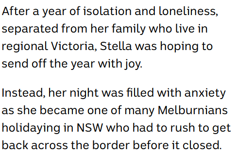 So many other Australians were in a similar situation. What's so special about Stella?  #auspol  #springst  #thisisnotjournalism  #COVID19Vic  #nswpol
