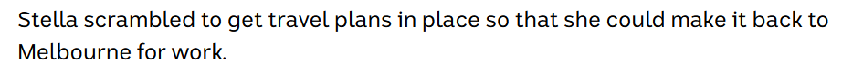Am I supposed to care that Stella was not prepared for the possibility of border closures? I don't, it's her fault. #MyChoicesAreDansFault