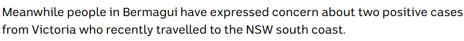 Oh FFS. Why not mention how they got COVID in the first place? Was it from NSW?  #auspol  #springst  #thisisnotjournalism  #COVID19Vic  #nswpol
