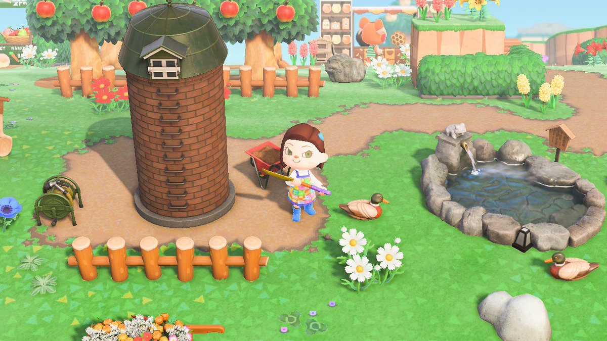 gemcove's tweet photo. Pretty proud of my little farmers market area 🦆 🍎 #ACNHDesign #acnhvillagerinboxes https://t.co/Z5QFIhiad4
