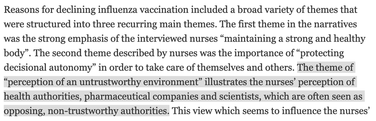 A lot of these studies indicate that nurses and doctors are creeped out by the aggressive behavior of pharmaceutical companies, especially with the HPV vaccine. The incentives to make excessive claims are obviously there. Trust is really the central issue.