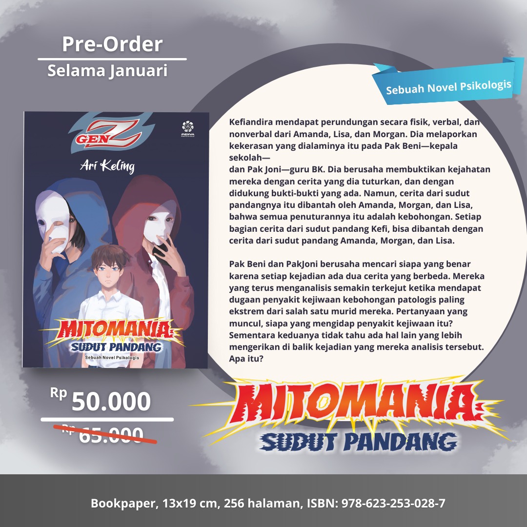 ameenastore_id's tweet photo. MITOMANIA, novel Indiva terbaru untuk para Gen Z.
Dapatkan pula harga istimewanya dibulan Januari ini.
https://t.co/ajt8rNk6Pa
#worldofkhodijah #indiva #buku #novel #remaja #indonesia
Cc : coach @axdwin, dokter @rezaspn https://t.co/YA6RGhlPnp