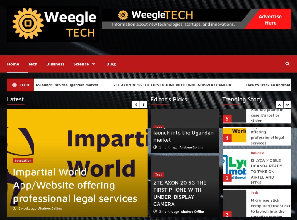 WeegleTech's tweet image. Your number one source of  Information on Innovation, Science and Technology in Uganda
weegletech.com
#WeegleTech