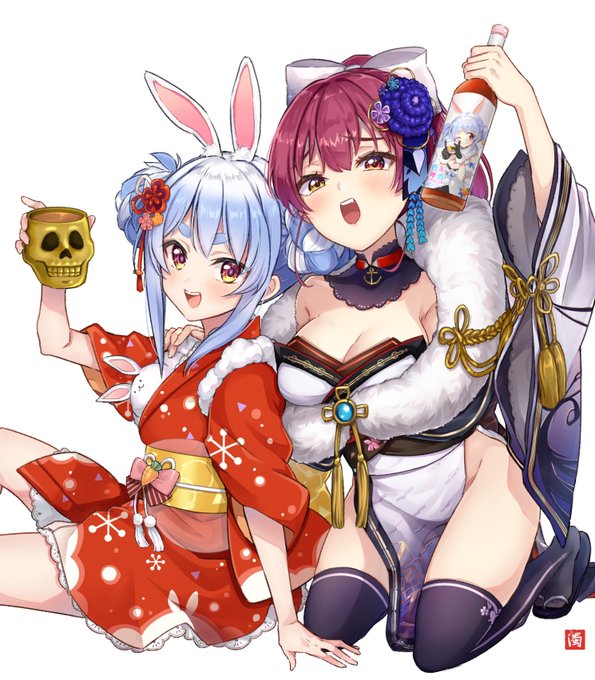 謹賀新年ぺこマリちゃん!!!! | 濁流 #pixiv https://t.co/siW1DjWg85 

背景無しも置いておくぺこ
#ぺこらーと #マリンのお宝 