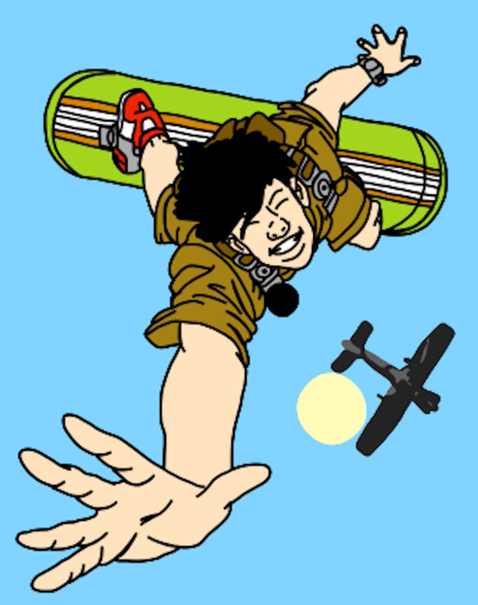 I drew a picture of Li'l Dave Skysurfing from Jet Moto 2

#JetMoto2
#SingleTrac
#Playstation
#Skysurfing https://t.co/Ev9pxOdJXV