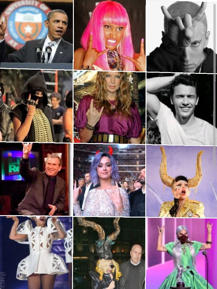 And all the horns. Gaga is a huge fan of them. And yet she stands in photos with presidents and the "president elect"? 