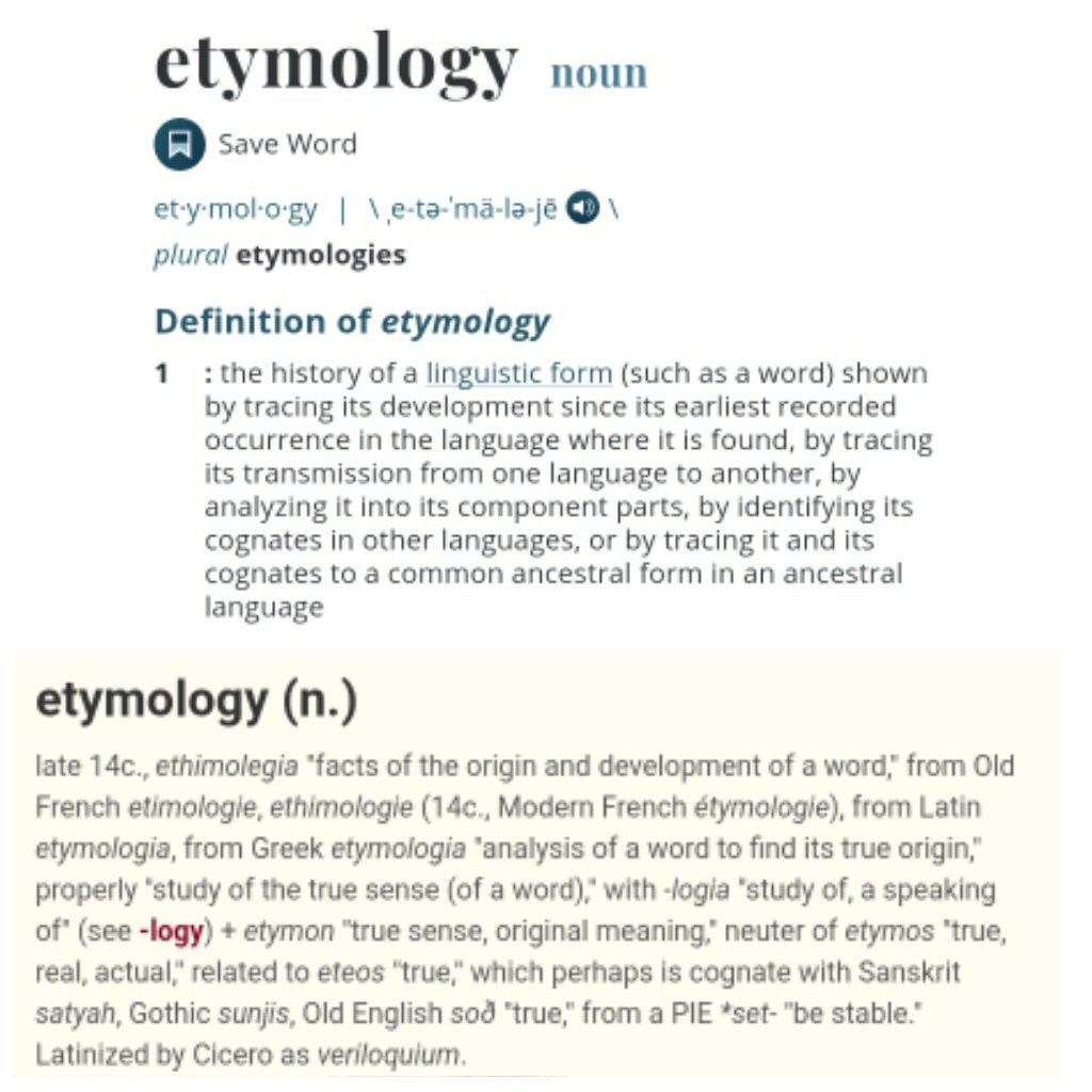 BreakBreadBro's tweet photo. "Etymology" is the examination of the history of words.
#BreakBreadBro
#WheresThePeachTea? #TeaTime247 https://t.co/7ebxulAabh