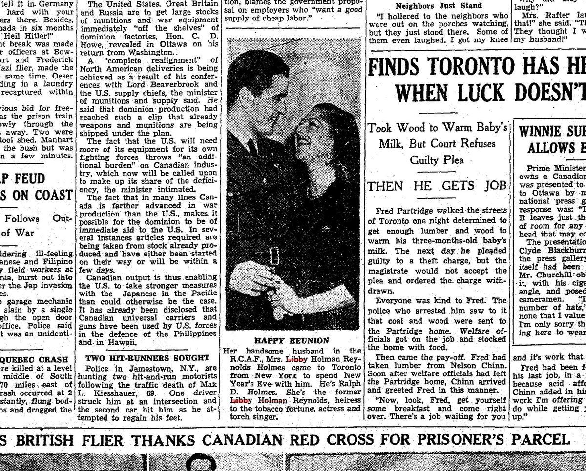 35. But there in the archives of the Toronto Star, you'll find a touching reminder of happier times...There's a second photo from that New Year's Eve at the Royal York Hotel: Libby Holman beaming up at her half-Canadian husband before it all went wrong.