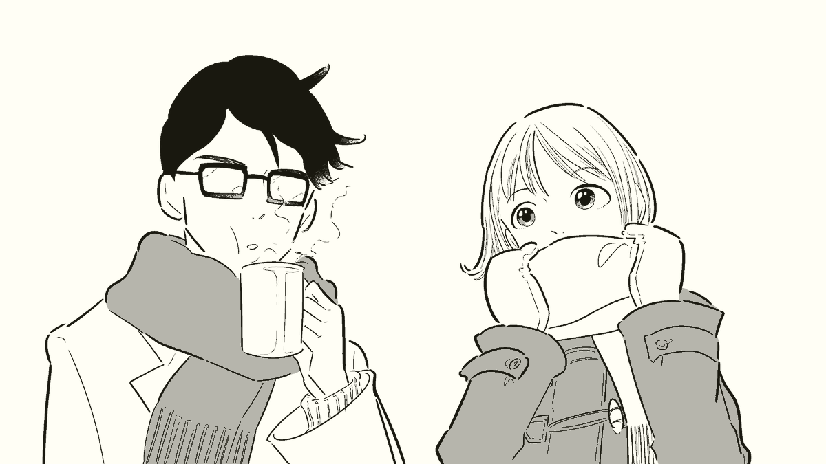 先月に別のマンガで描いたこの二人が、エキストラとしてマンガの中にいます。
もし見つけたら…あなたに今年いいことがあるように祈ります😊 https://t.co/173phhhg7d 