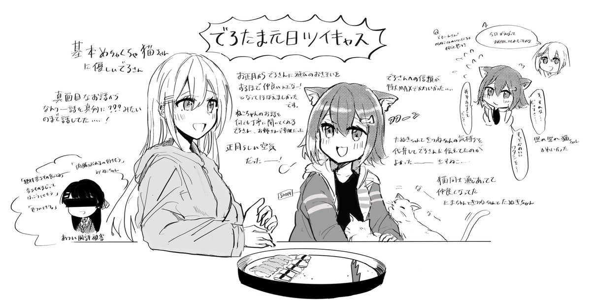 でろたまツイキャス良かった~~~~
 #でろあーと #のらねっこあら 