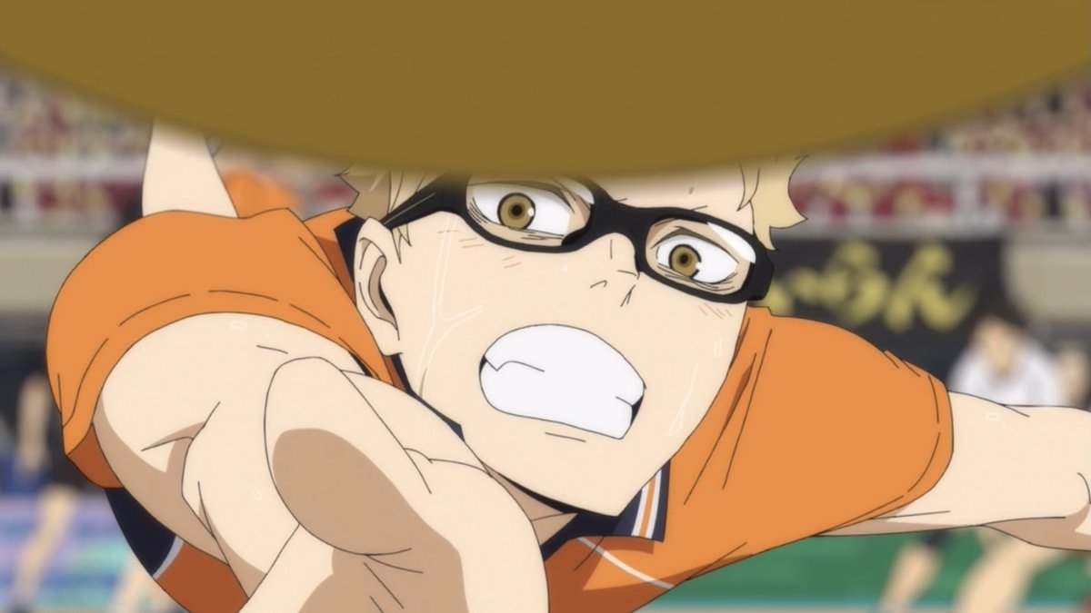 This is someone who used to say volleyball is “just a club.” The effort the Tsukki is putting in to save the ball here is obvious but the thing that I feel like people haven’t touched on is that although this point would win the game, it’s not like they’ll lose if they drop it.