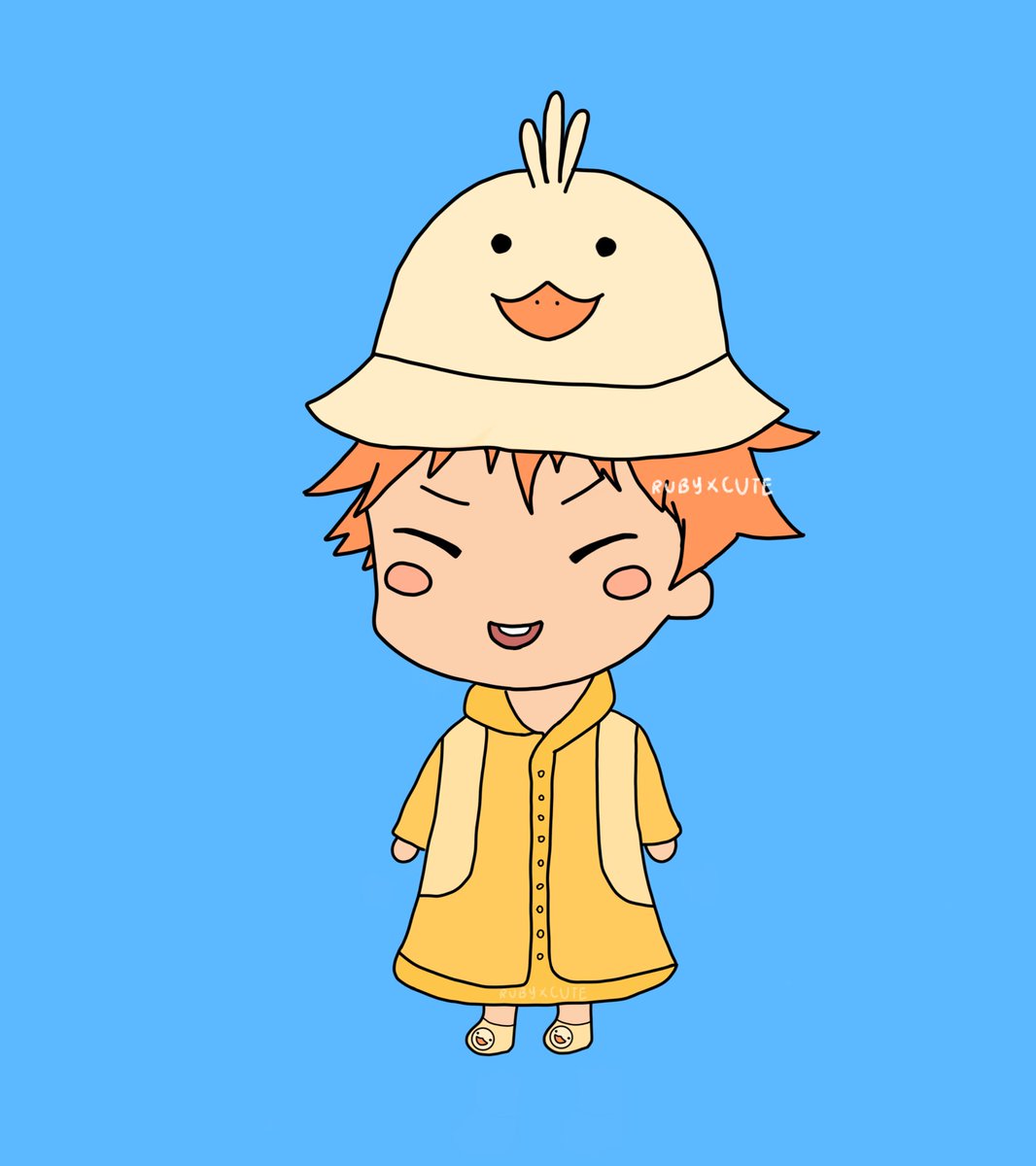 rubyxcute's tweet image. my first art of the year: hinata in duckie outfit 👉👈 

rts and likes appreciated 💖