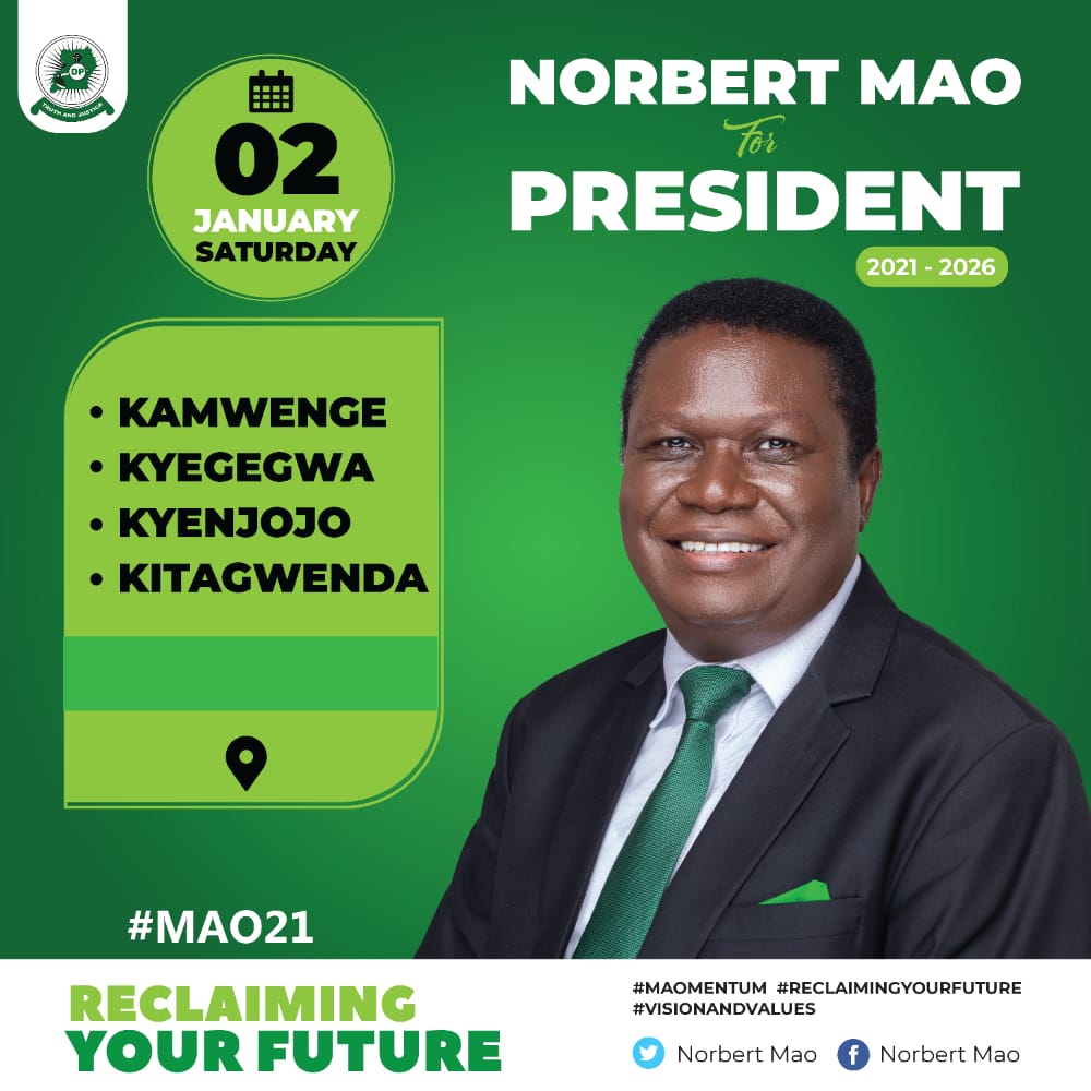 Kamwenge, Kyegegwa, Kyenjojo and Kitagwenda be ready to receive the message pursuant to reclaiming your future today. #ReclaimingYourFuture #Mao21