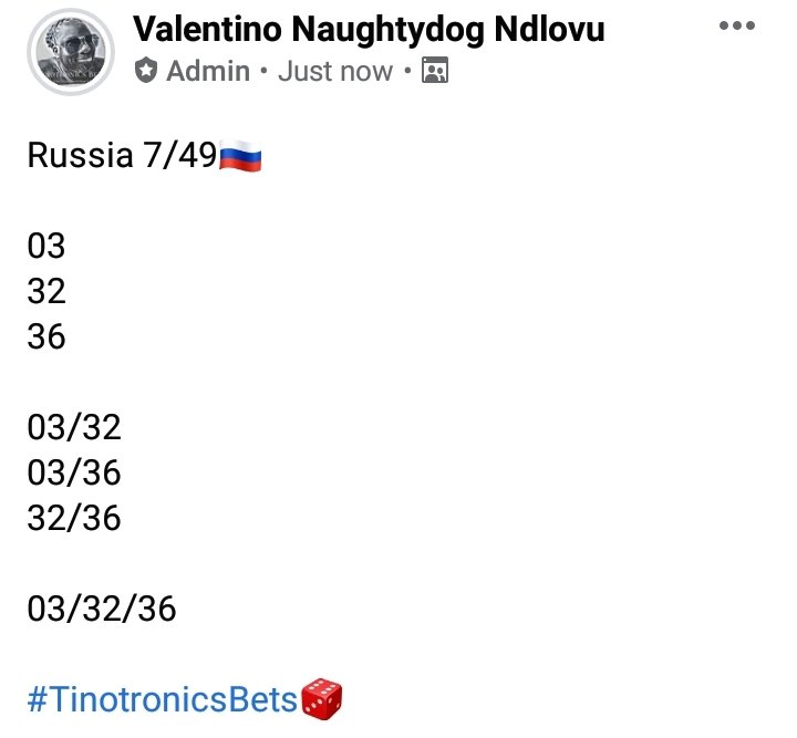 TinotronicsB's tweet photo. Russia 7/49🇷🇺

03☑️☑️☑️
36

03/36☑️☑️

R 10 000 before 10am 

Target accomplished 🏌️‍♂️🏌️‍♂️🏋️‍♂️🏃‍♂️🏃‍♂️🏃‍♂️

Tinotronics Bets is an Authorised and Registered Gambling Services Provider. 

Ts &amp; Cs Apply

#ProfMagicUnlimited 
#TinotronicsBets🎲
https://t.co/io1KJkEOK2 https://t.co/73vDwSG0fe