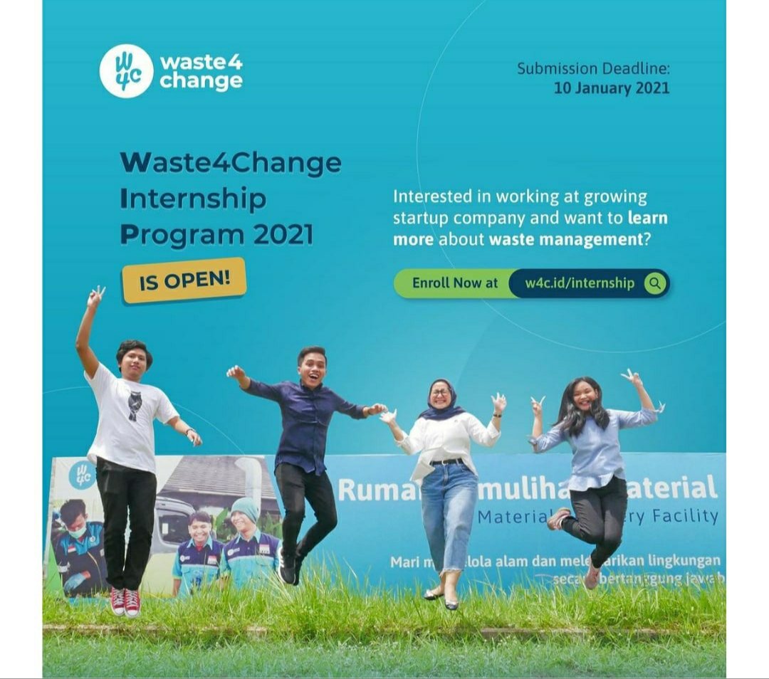 #Bekasi #Semarang #Sidoarjo
Magang di PT Wasteforchange Alam Indonesia (Waste4change)⁣
⁣⁣
Open recruitment for all departments:⁣⁣
- Operational Services⁣⁣
- Strategic Services⁣⁣
- Communication & Engagement⁣⁣
- Information & Technology⁣⁣

-c-