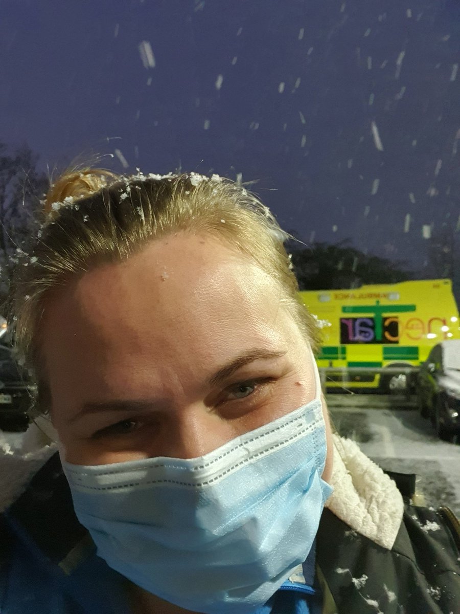 Finished night shift to it snowing... get home and hardly anything here!! ☹ oh well bedtime it is then 🤞 we can make snowman when I wake up