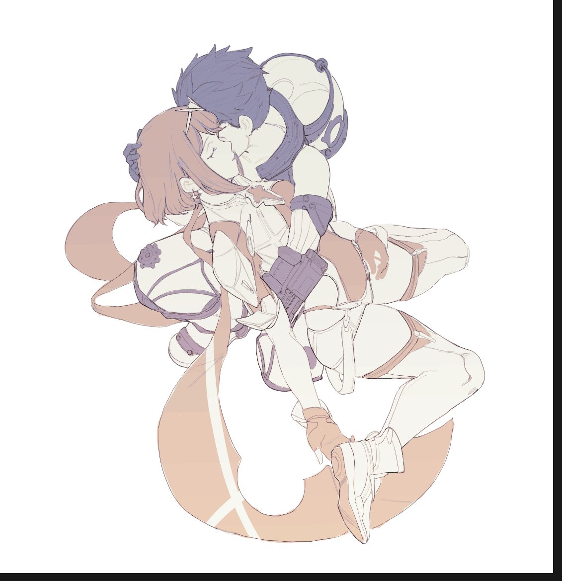 ホムラ(ゼノブレイド2) ,レックス(ゼノブレイド2) 「」|kayanoyuki/デザイナーのイラスト
