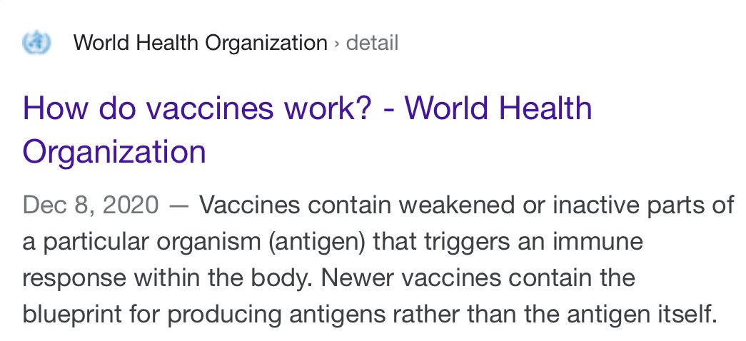 How a  #vaccine works: when we get  #covid19 we make  #antibodies and  #Tcells. A  #vaccine introduces  #antigens: heat-killed, parts of  #virus,  #mrna that makes virus  #spike into our bodies to produce the antibody and Tcells WITHOUT infecting us with  #coronavirus & making us sick. 1/