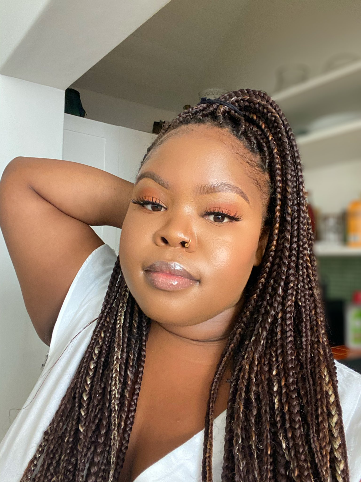 Lesa on Twitter: "So I tried knotless honey brown highlighted braids. I\