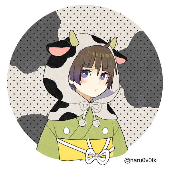 「closed mouth cow print」 illustration images(Latest)