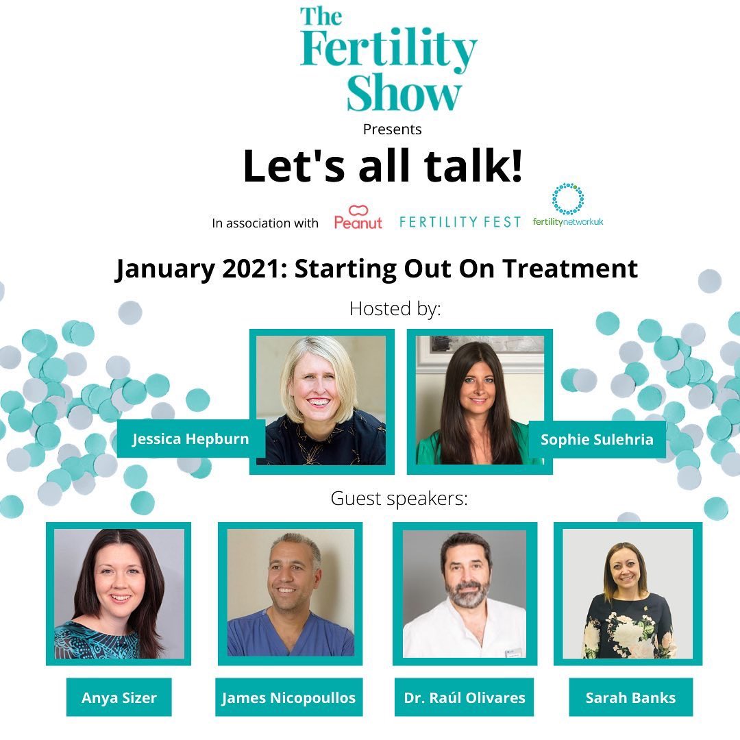 We’re so excited that our free ‘Let’s all talk!’ webinars will be kicking off next Wednesday 6th January! This month <a href="/JessicaPursuit/">Jessica Hepburn</a> and <a href="/sophiesulehria/">Sophie Sulehria</a> will be joined by some fantastic guests to chat about starting out on treatment. Sign up here: linktr.ee/TheFertilitySh…