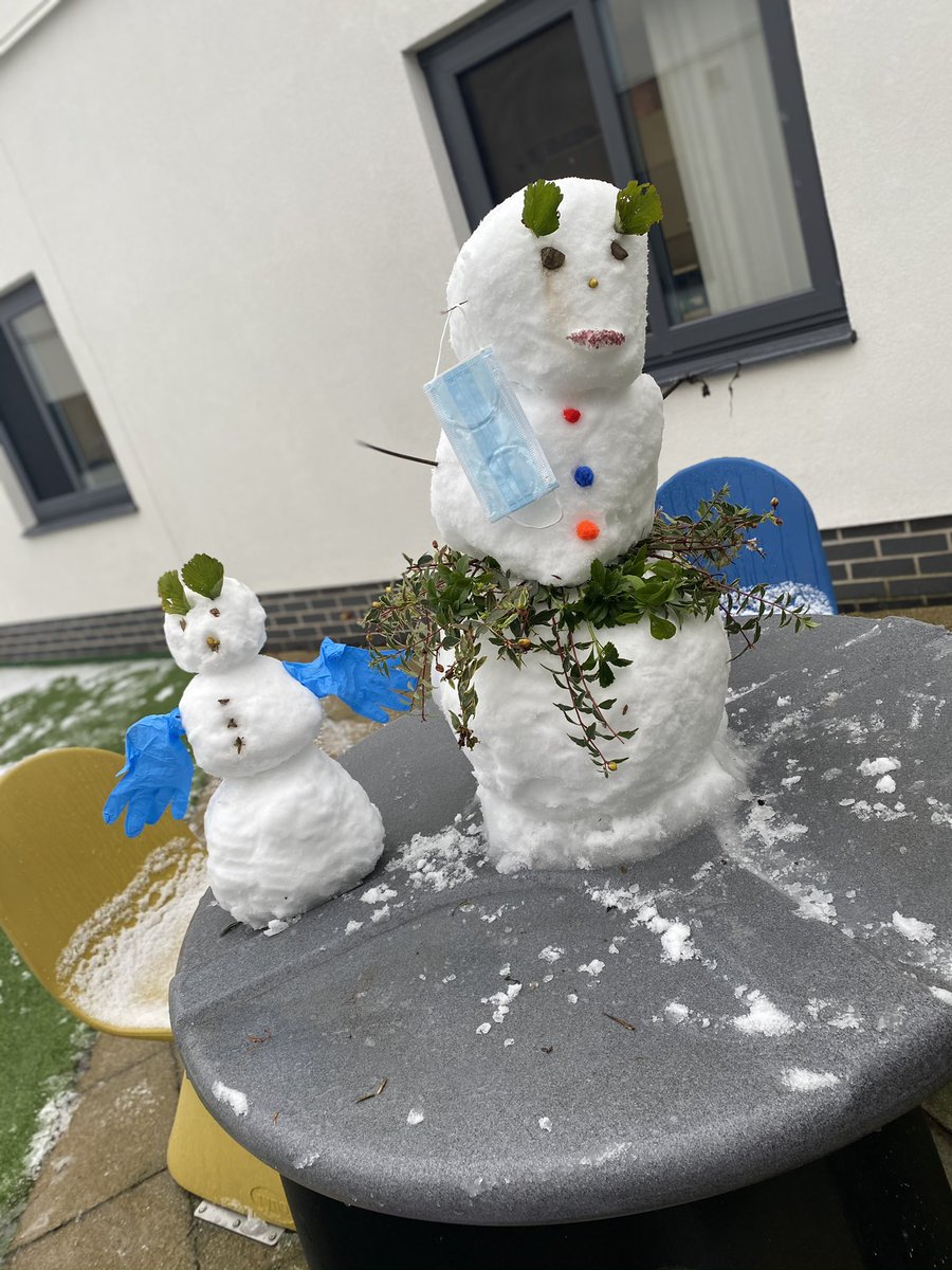 emily_coll's tweet photo. Snow day on Nostell ward, everyone meet our new staff members Nora &amp; Nellie Nostell! Patients had a great time making them, even made sure they had appropriate PPE ☃️🧤  @ClaireW_Unity @allofusinmind @Jodie_x22 https://t.co/vePYzMQgbW