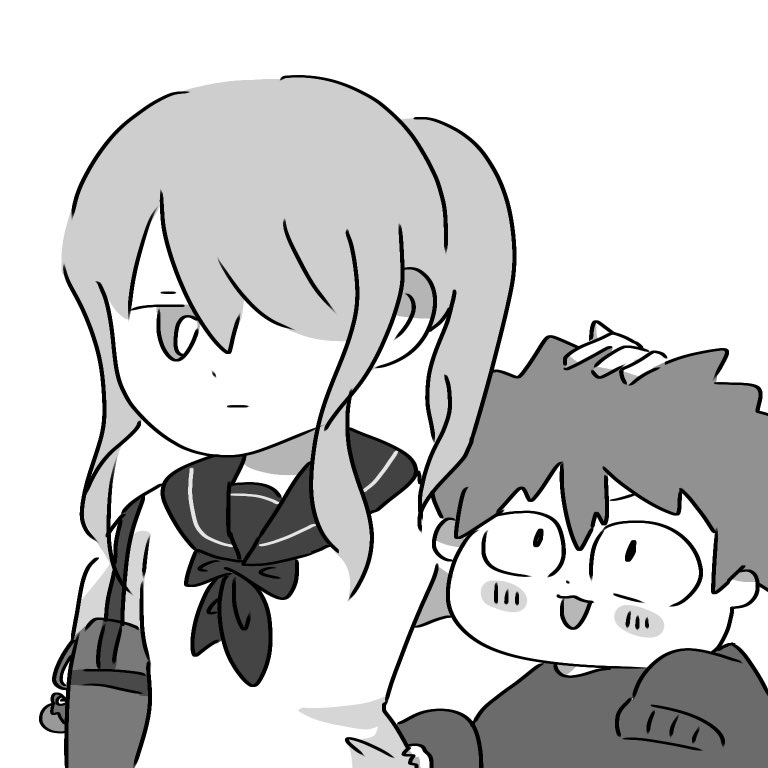 #星巻き
描き納め間に合わなかった絵と
高校生マキちゃん&amp;小学生流星くん 