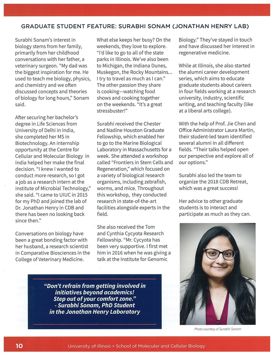 Henry Lab (@evoembryo) on Twitter photo The Henry Lab's own Surabhi Sonam
<a href="/sonam_0920/">Surabhi Sonam</a>
was featured in the University of Illinois School of MCB publication. Congrats! The Henry Lab's own Surabhi Sonam
<a href="/sonam_0920/">Surabhi Sonam</a>
was featured in the University of Illinois School of MCB publication. Congrats!