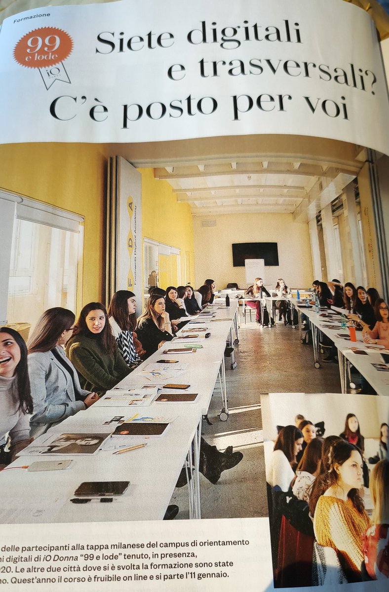 Lucianadelauren's tweet photo. In bocca al lupo alle ragazze che hanno superato la selezione per partecipare al campus digitale del progetto #99elode . Cominciamo l'11 gennaio con il supporto di @IOdonna @CariploFactory e #FastwebDigitalAcademy #getdigital #befastweb #WomenInSTEM https://t.co/u3uLISm8NT