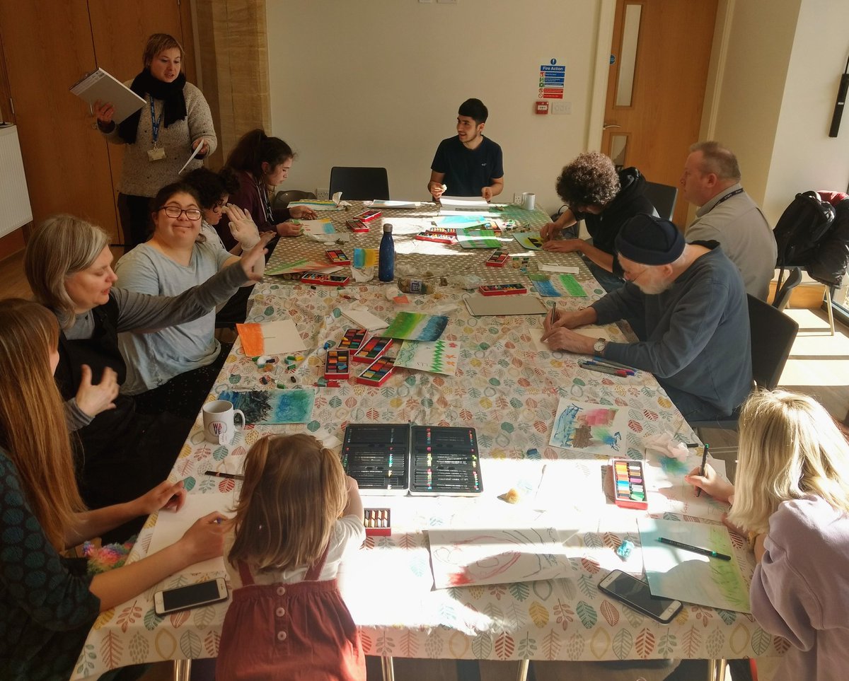 wavehubN10's tweet photo. A memory from 2020 🤗🌟🌈☕🍰🖌️ While we can't meet like this in our inclusive café, we are running 'The Neighbourhood Project'. Why not make it your 2021 resolution to form a new connection, by letter, to someone different in the community? https://t.co/qON2Wum1do https://t.co/o0ZCqJzzZ9